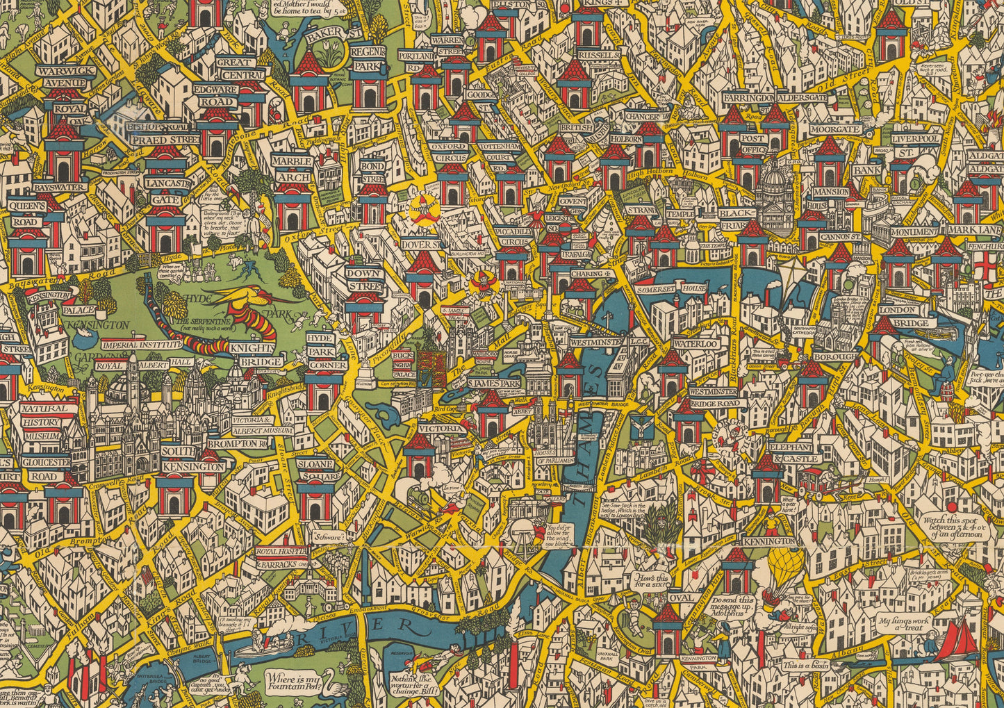 1924 The Wonderground Map of London Town