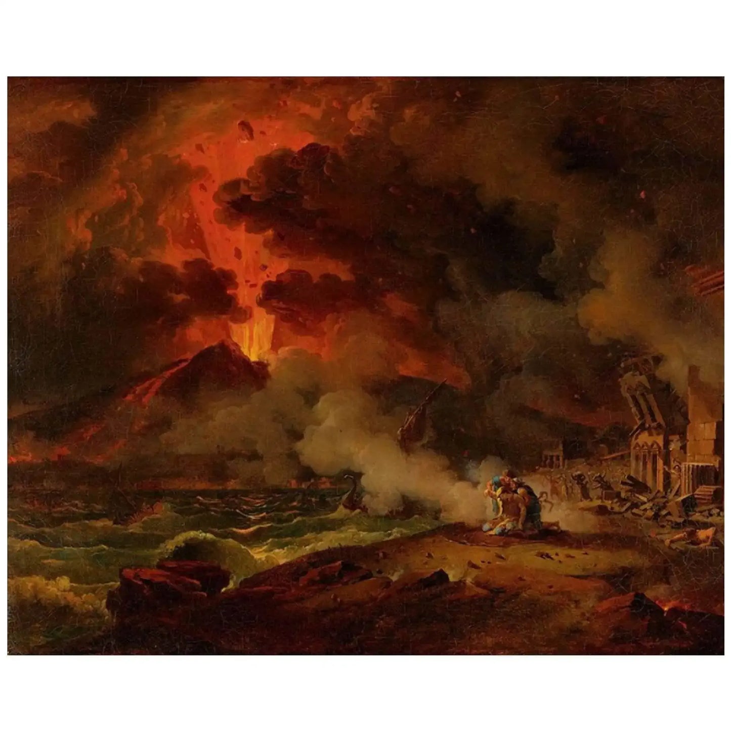 Tela Eruzione Vulcano di Pierre Henri de Valenciennes