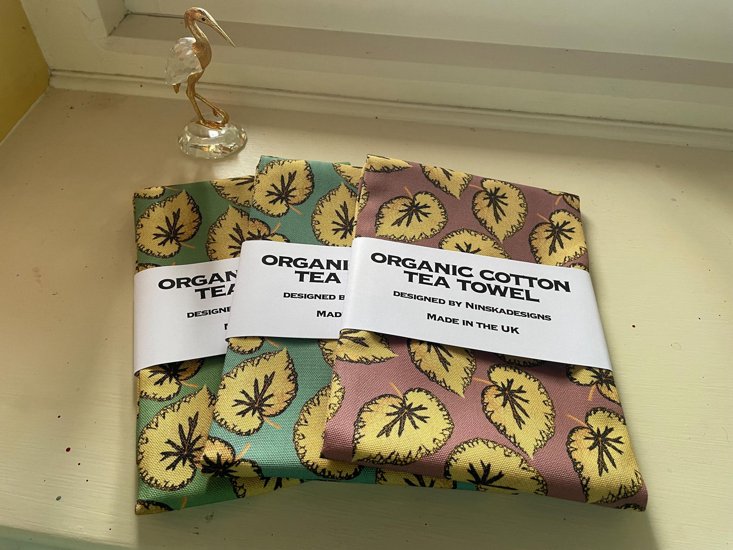 Floral Begonia Tea Towel - 100% Organic Cotton