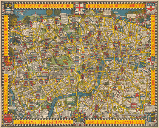 1924 The Wonderground Map of London Town