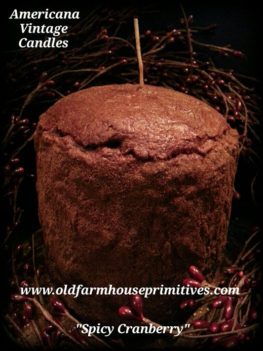 #AVC12 Primitive SPICY CRANBERRY Americana Vintage Candles (Made In USA)