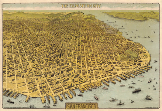 1912 The Exposition City - San Francisco | Fabric Adhesive Wall Mural