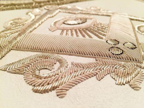 The Man Who Would Be Master Past Master Masonic Apron, Silver