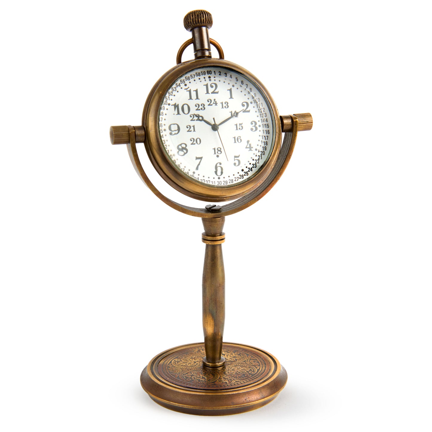 Victorian-Style Mini Clock on Stand ¨C Elegant Antique Replica for Home Decor & Gifts