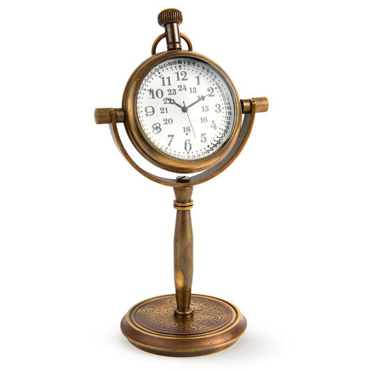Victorian-Style Mini Clock on Stand ¨C Elegant Antique Replica for Home Decor & Gifts