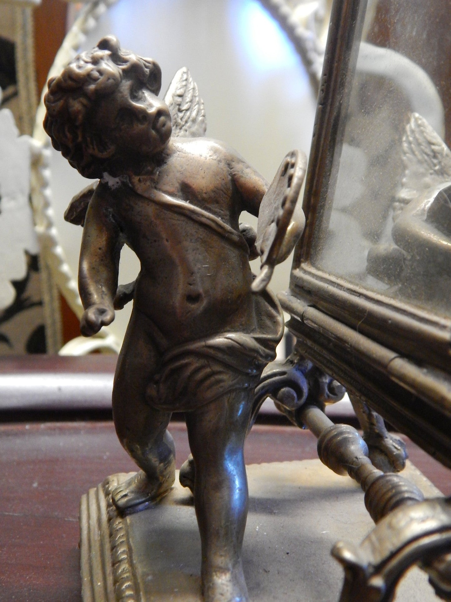 Bronze Mirror - Cherub Mirror