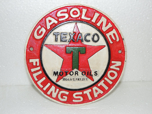 Cast Iron Sign - TEXACO Motor Oils GASOLINE FILLING STATION
