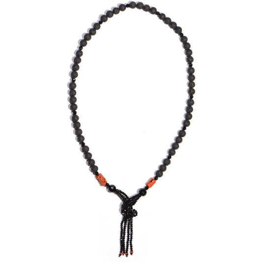 Collana serpente con Pietra Lavica, Onice e Corallo Rosso