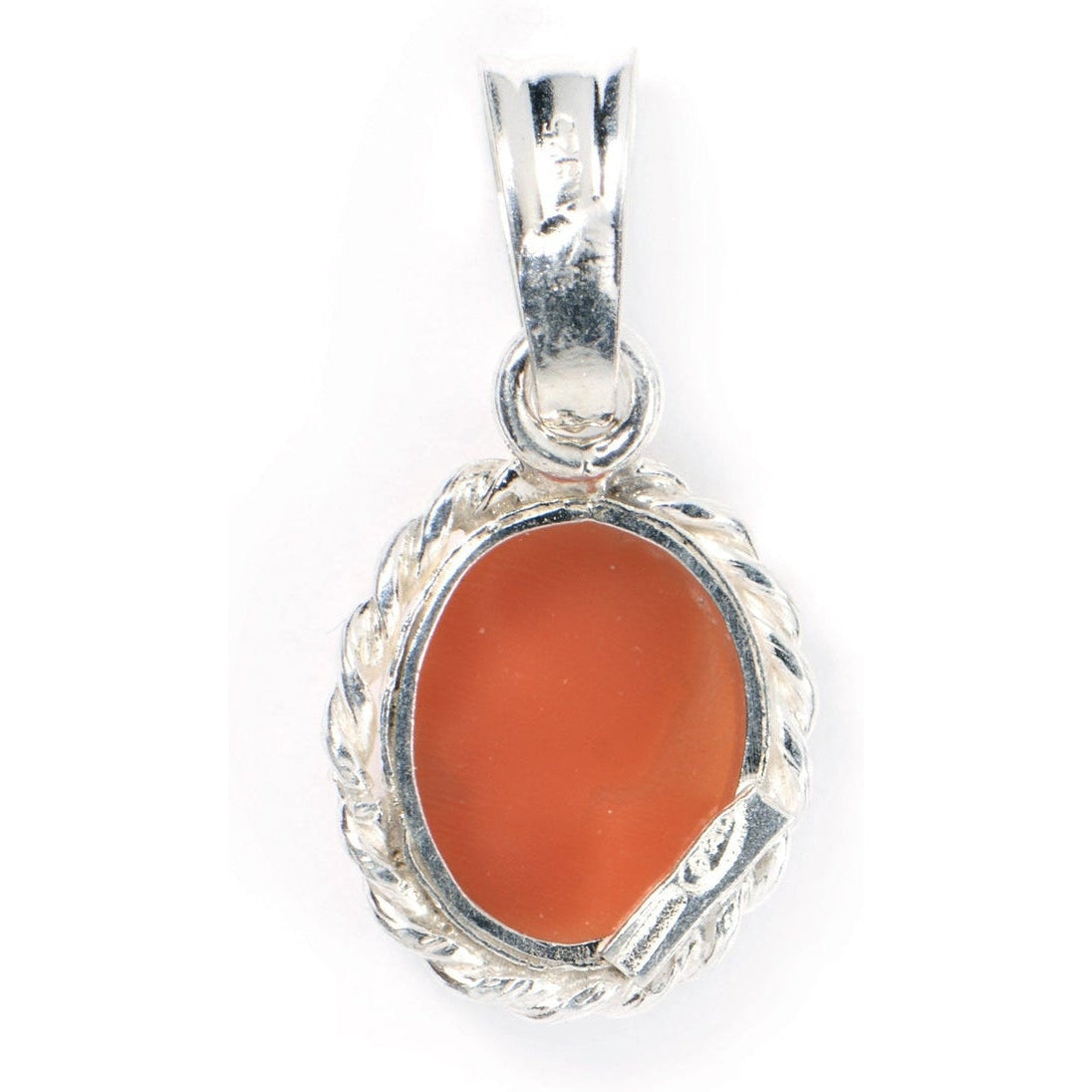 Ciondolo in Argento con Cammeo Arancione