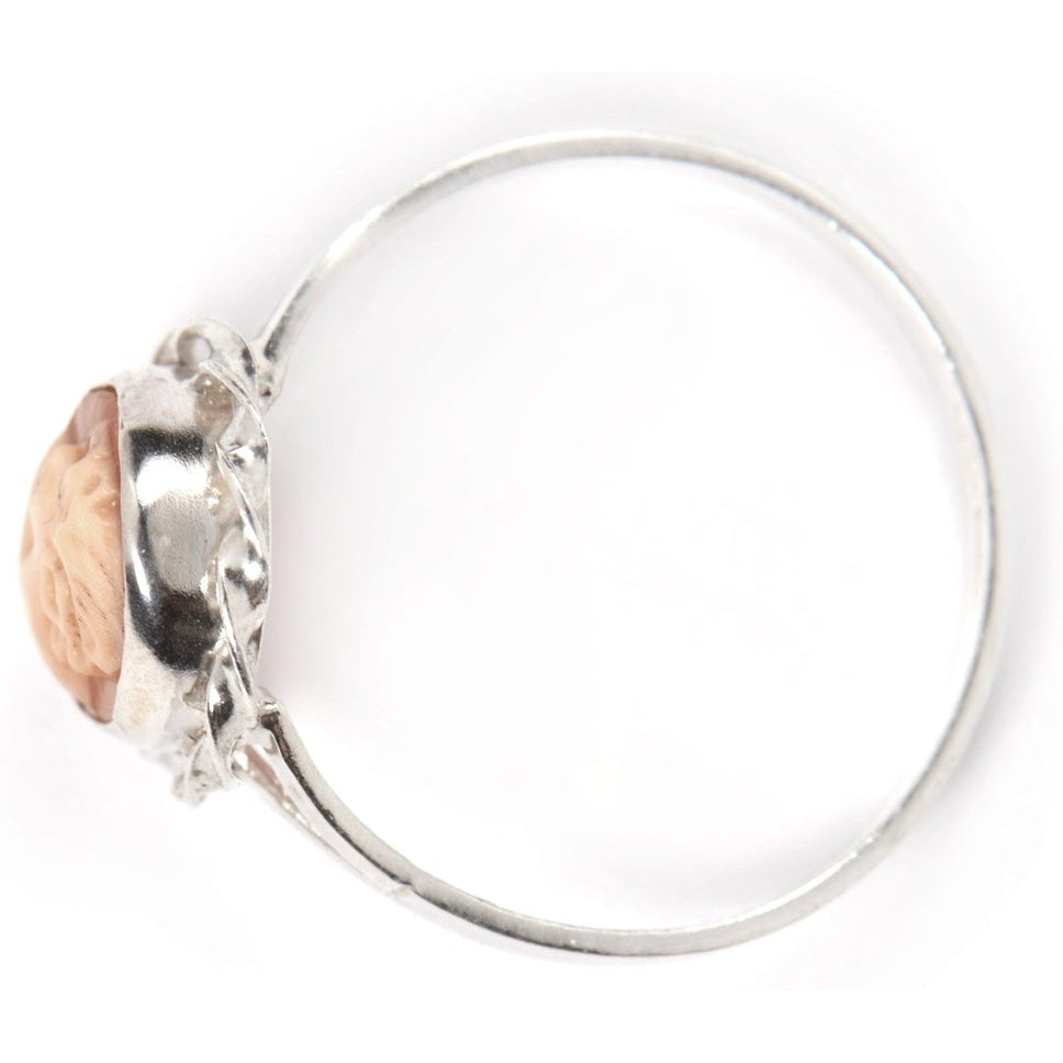 Anello con Cammeo arancione in Argento