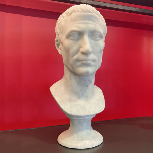 New - Giulio Cesare - Busto  Scolpito in marmo 47 cm