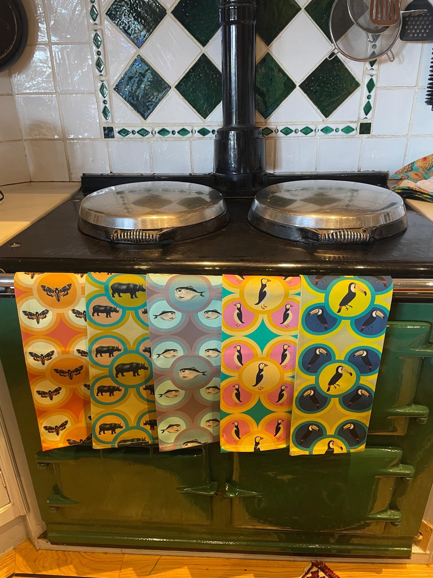 Antique Animal Tea Towel - 100% Organic Cotton