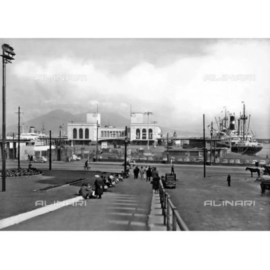 La Stazione Marittima di Napoli, Stampa Fotografica Alinari