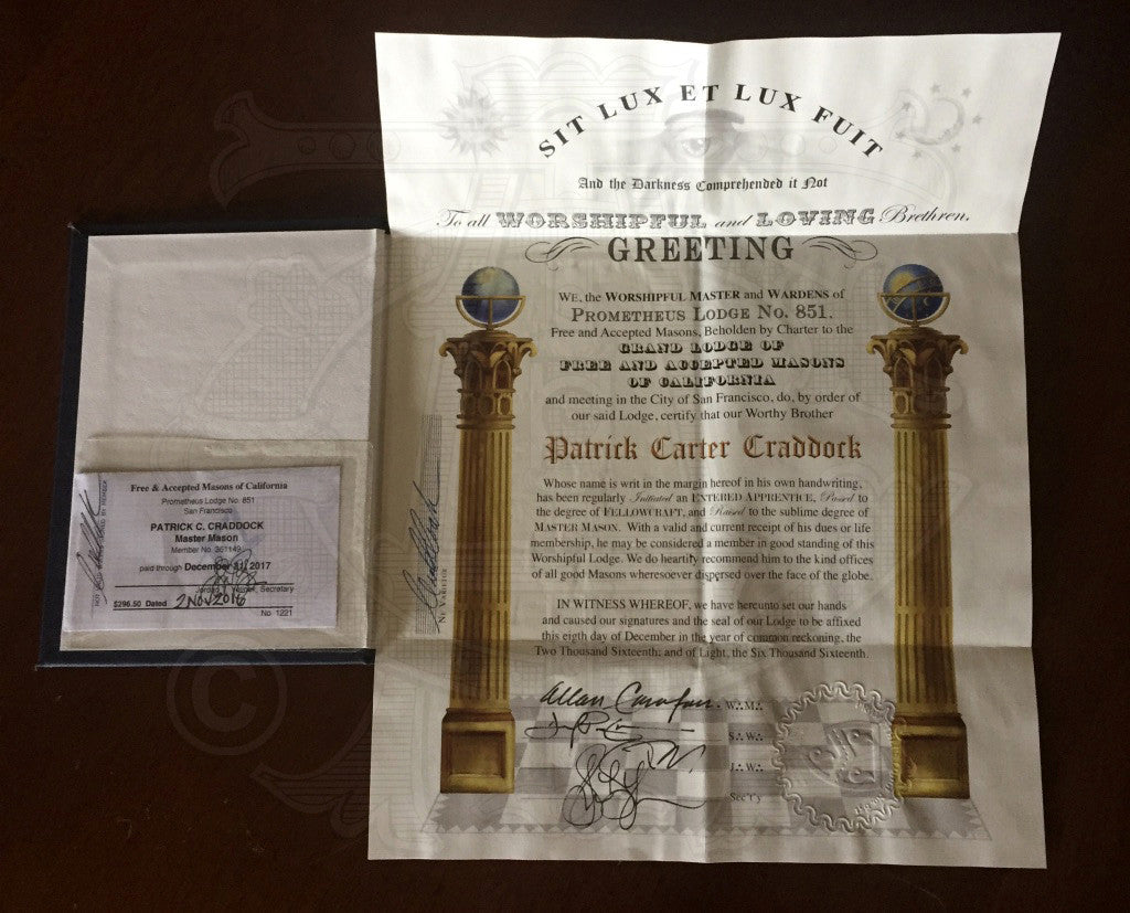 TCA Traveling Master Mason Patent