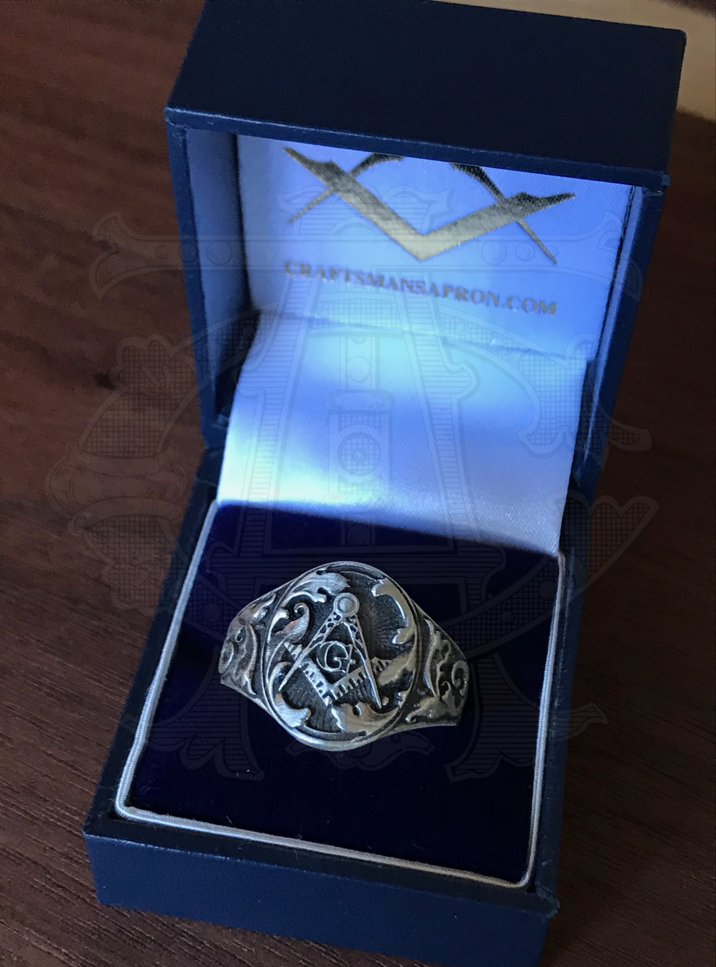 The Windsor Cigar Band Masonic Ring, Sterling Silver